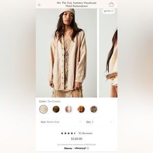 NEW We The Free Summer Daydream Plaid Buttondown